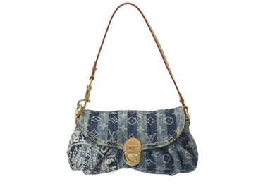 LOUIS VUITTON ルイヴィトン ミニプリーティ レイエ ショルダーバッグ M95333 モノグラムデニム ブルー 美品 中古 4c073374