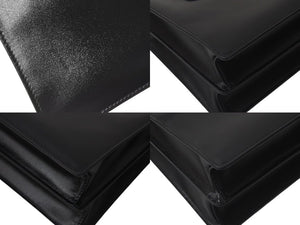極美品 MIUMIU ミュウミュウ ハンドバッグ ショルダーバッグ 5BA268 ボックスカーフ ブラック シルバー金具 2WAY 中古 4c073378