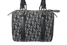 画像をギャラリービューアに読み込む, Christian Dior クリスチャンディオール トロッター 20cm ミニハンドバッグ PZ0022 イタリア製 ブラック シルバー金具 美品 中古 4c073379
