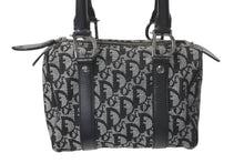 画像をギャラリービューアに読み込む, Christian Dior クリスチャンディオール トロッター 20cm ミニハンドバッグ PZ0022 イタリア製 ブラック シルバー金具 美品 中古 4c073379