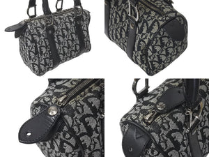Christian Dior クリスチャンディオール トロッター 20cm ミニハンドバッグ PZ0022 イタリア製 ブラック シルバー金具 美品 中古 4c073379