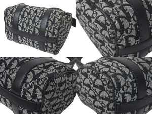 Christian Dior クリスチャンディオール トロッター 20cm ミニハンドバッグ PZ0022 イタリア製 ブラック シルバー金具 美品 中古 4c073379