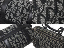 画像をギャラリービューアに読み込む, Christian Dior クリスチャンディオール トロッター 20cm ミニハンドバッグ PZ0022 イタリア製 ブラック シルバー金具 美品 中古 4c073379