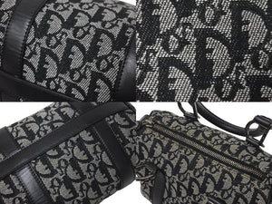 Christian Dior クリスチャンディオール トロッター 20cm ミニハンドバッグ PZ0022 イタリア製 ブラック シルバー金具 美品 中古 4c073379