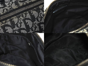 Christian Dior クリスチャンディオール トロッター 20cm ミニハンドバッグ PZ0022 イタリア製 ブラック シルバー金具 美品 中古 4c073379