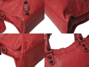 BALENCIAGA バレンシアガ クラシック ミニ シティ 2WAY ハンドバッグ レッド レザー 300295 ショルダーバッグ 美品 中古 4c073383