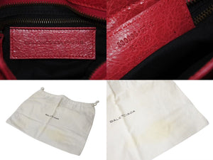 BALENCIAGA バレンシアガ クラシック ミニ シティ 2WAY ハンドバッグ レッド レザー 300295 ショルダーバッグ 美品 中古 4c073383