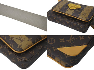 新品同様 LOUIS VUITTON ルイヴィトン × NIGO モノグラムストライプ トリオメッセンジャー ショルダーバッグ M45965 中古 4c073386