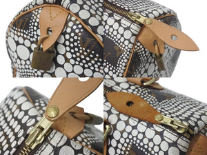 LOUIS VUITTON ルイヴィトン スピーディ ブロン 草間彌生 ハンドバッグ モノグラムタウン M40690 ブラウン ホワイト 美品 中古 4c073387