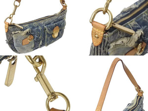 LOUISVUITTON ルイヴィトン パウチィ ワンショルダーバッグ M95382 パッチワーク モノグラムデニム ブルー 美品 中古 4c073389
