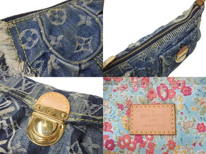 LOUISVUITTON ルイヴィトン パウチィ ワンショルダーバッグ M95382 パッチワーク モノグラムデニム ブルー 美品 中古 4c073389
