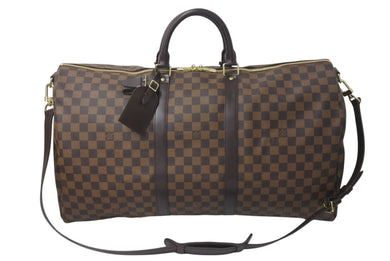極美品 LOUISVUITTON ルイヴィトン ボストンバッグ N41414 キーポルバンドリエール55 ダミエエベヌ ゴールド金具 中古 4c073391