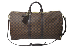 極美品 LOUISVUITTON ルイヴィトン ボストンバッグ N41414 キーポルバンドリエール55 ダミエエベヌ ゴールド金具 中古 4c073391