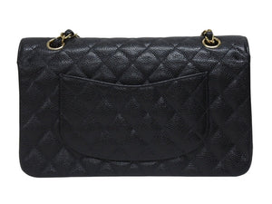 極美品 CHANEL シャネル ショルダーバッグ マトラッセ25 キャビアスキン ダブルフラップ ブラック ゴールド金具 8番台 A01112 中古 4c073392