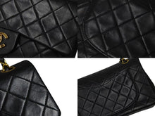Load image into Gallery viewer, 極美品 CHANEL シャネル マトラッセ23 Wフラップ チェーン ショルダーバッグ ラムスキン1番台 ブラック ゴールド金具 中古 4c073393