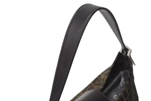 FENDI フェンディ ズッカ柄 ワンショルダーバッグ ハンドバッグ イタリア製キャンバス レザー シルバー金具 美品 中古 4c073394 