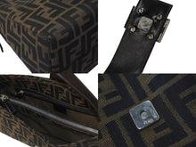 画像をギャラリービューアに読み込む, FENDI フェンディ ズッカ柄 ワンショルダーバッグ ハンドバッグ イタリア製キャンバス レザー シルバー金具 美品 中古 4c073394 