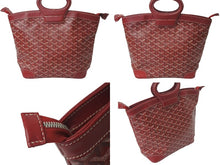 Load image into Gallery viewer, GOYARD ゴヤール ハンドバッグ ベルーガPM レッド ゴヤールディンキャンバス レザー シルバー金具 美品 中古 4c073406