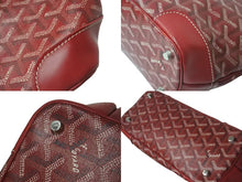 Load image into Gallery viewer, GOYARD ゴヤール ハンドバッグ ベルーガPM レッド ゴヤールディンキャンバス レザー シルバー金具 美品 中古 4c073406