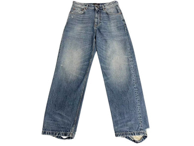 極美品 BALENCIAGA バレンシアガ LOOSE FIT JEANS ルーズフィットジーンズ 736540 サイズXS インディゴブルー ダメージ加工 中古 4c073409
