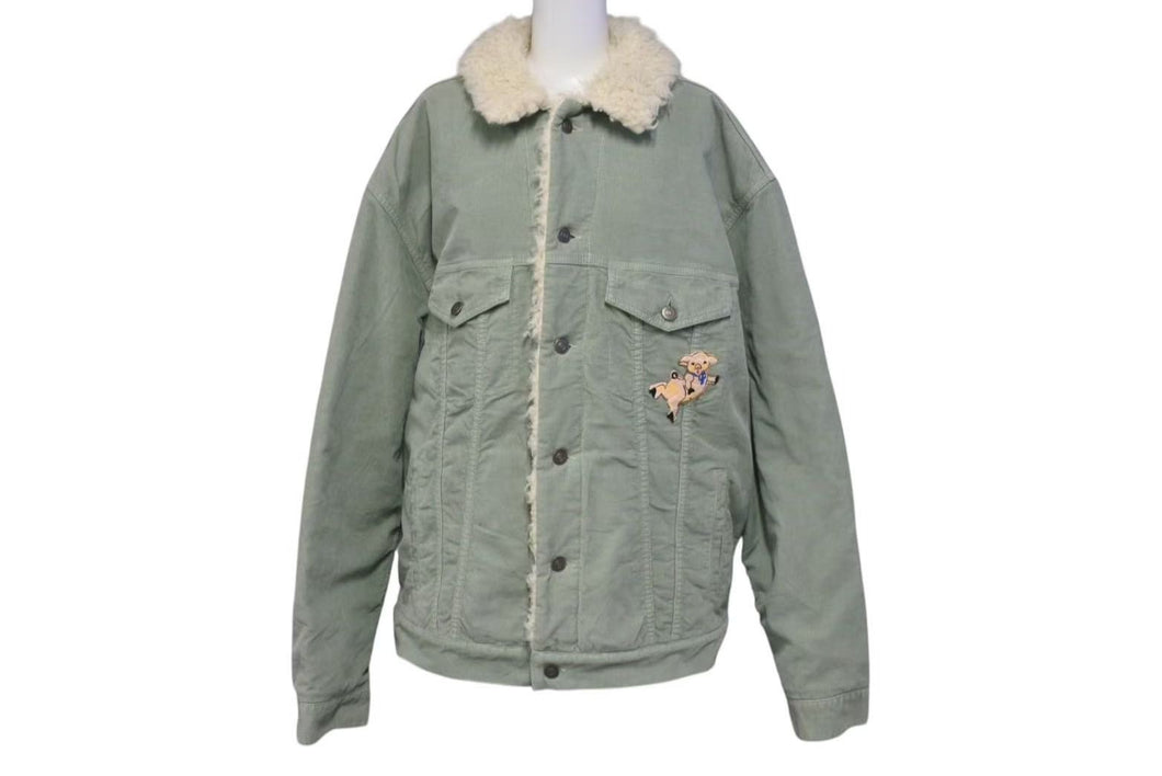 GUCCI グッチ Boa Denim Jacket ボアデニムジャケット サイズ 50 ユニセックス グリーン パッチ 美品 中古 4c073415