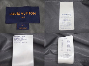 新品同様 LOUIS VUITTON ルイヴィトン 19AW ウィズ フラッグ パッチ ウィンドブレーカー フルジップ ジャケット グレー RM192 PUO HHB99W サイズ52 中古 4c073416