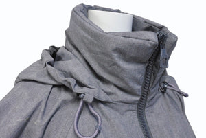 新品同様 LOUIS VUITTON ルイヴィトン 19AW ウィズ フラッグ パッチ ウィンドブレーカー フルジップ ジャケット グレー RM192 PUO HHB99W サイズ52 中古 4c073416