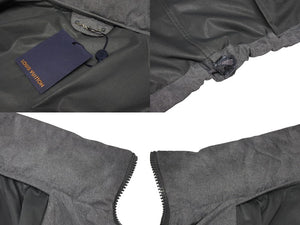 新品同様 LOUIS VUITTON ルイヴィトン 19AW ウィズ フラッグ パッチ ウィンドブレーカー フルジップ ジャケット グレー RM192 PUO HHB99W サイズ52 中古 4c073416