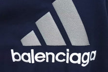 Load image into Gallery viewer, BALENCIAGA x adidas バレンシアガ × アディダス 半袖Ｔシャツ 731789 サイズ4 ロゴ刺繍 22FW ネイビー 美品 中古 4c073417
