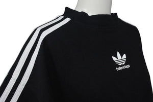 極美品 BALENCIAGA X ADIDAS バレンシアガ X アディダス Cotton T Shirt コットン T シャツ ブラック 739101 中古 4c073419