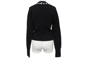 CHANEL シャネル ニット セーター ネックレス ヴィンテージ P05572V00254 イギリス製 カシミヤ ブラック サイズ38 美品 中古 4c073420