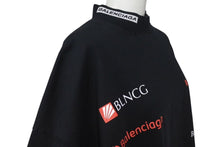Load image into Gallery viewer, 極美品 BALENCIAGA バレンシアガ LEAGUE リーグ 長袖Tシャツ 767879 サイズL ブラック コットン マルチプリント 23SS 中古 4c073422