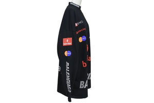 極美品 BALENCIAGA バレンシアガ LEAGUE リーグ 長袖Tシャツ 767879 サイズL ブラック コットン マルチプリント 23SS 中古 4c073422