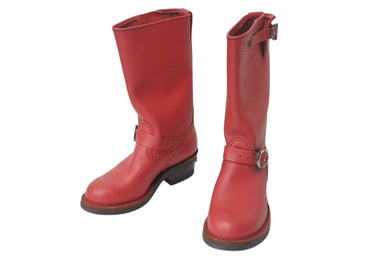 極美品 CHROME HEARTS クロムハーツ エンジニアブーツ WESCOコラボ ガンスリンガー サイズS レッド 中古 4c073430