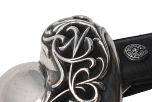 CHROME HEARTS クロムハーツ ハート モチーフ レザーベルト サイズ30 1995 サイズ36 sterling刻印 レザー 美品 中古 4c073431