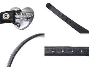 CHROME HEARTS クロムハーツ ハート モチーフ レザーベルト サイズ30 1995 サイズ36 sterling刻印 レザー 美品 中古 4c073431