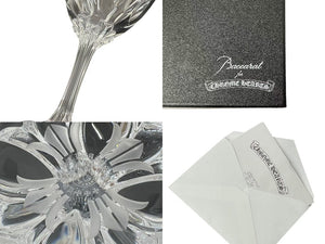極美品 CHROME HEARTS × BACCARAT クロムハーツ × バカラ ワイングラス ２個セット クロステール クリスタル コレクション 中古 4c073435