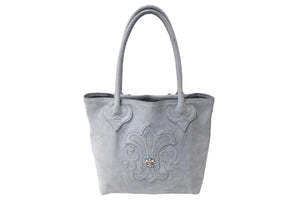 CHROME HEARTS クロムハーツ トートバッグ FS BSフレア パッチ グレー スエードレザー 美品 中古 4c073436