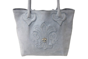 CHROME HEARTS クロムハーツ トートバッグ FS BSフレア パッチ グレー スエードレザー 美品 中古 4c073436