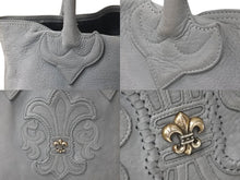 Load image into Gallery viewer, CHROME HEARTS クロムハーツ トートバッグ FS BSフレア パッチ グレー スエードレザー 美品 中古 4c073436