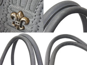 CHROME HEARTS クロムハーツ トートバッグ FS BSフレア パッチ グレー スエードレザー 美品 中古 4c073436