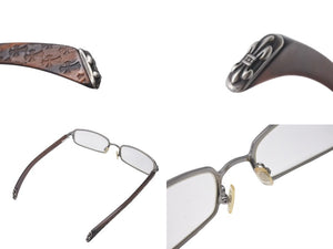 CHROME HEARTS クロムハーツ BLANK FRANK ブランク フランク 度入りメガネ シルバー925 チタン マホガニー ブラウン 美品 中古 4c073437