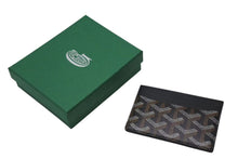 Load image into Gallery viewer, 新品未使用品 GOYARD ゴヤール サンシュルピス カードケース キャンバス レザー ブラック 中古 4c073440