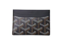 Load image into Gallery viewer, 新品未使用品 GOYARD ゴヤール サンシュルピス カードケース キャンバス レザー ブラック 中古 4c073440