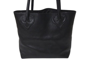 極美品 CHROME HEARTS クロムハーツ FSトートバッグ セメタリークロスパッチ レザー シルバー925 ブラック 中古 4c073443