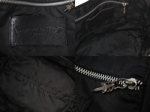 極美品 CHROME HEARTS クロムハーツ FSトートバッグ セメタリークロスパッチ レザー シルバー925 ブラック 中古 4c073443