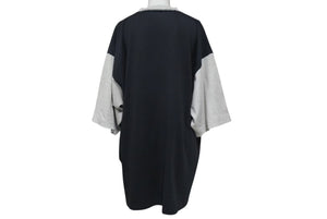 極美品 BALENCIAGA バレンシアガ 22SS Unity 七分袖 半袖Ｔシャツ ブラック グレー コットン ロゴ オーバーサイズ 刺繍 699190 サイズ2 中古 4c073447
