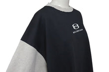Load image into Gallery viewer, 極美品 BALENCIAGA バレンシアガ 22SS Unity 七分袖 半袖Ｔシャツ ブラック グレー コットン ロゴ オーバーサイズ 刺繍 699190 サイズ2 中古 4c073447
