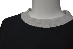 極美品 BALENCIAGA バレンシアガ 22SS Unity 七分袖 半袖Ｔシャツ ブラック グレー コットン ロゴ オーバーサイズ 刺繍 699190 サイズ2 中古 4c073447