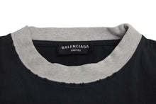 Load image into Gallery viewer, 極美品 BALENCIAGA バレンシアガ 22SS Unity 七分袖 半袖Ｔシャツ ブラック グレー コットン ロゴ オーバーサイズ 刺繍 699190 サイズ2 中古 4c073447